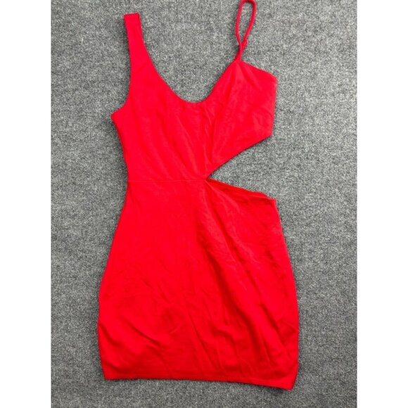 h:ours Dress Women's Medium Red Mini Shark Bite Cocktail Vegas Party - Picture 1 of 7